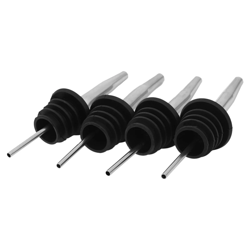 

4Pcs Stainless Steel Whisky Liquor Oil Wine Bottle Pourer Cap Spout Stopper Mouth Dispenser Bartender Home Bar Party Accessories