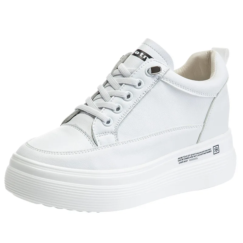 2023 Summer New Breathable Slope Heel with Elevated Low Top Leather Elastic Mesh Shoes Versatile and Trendy Women's Shoes