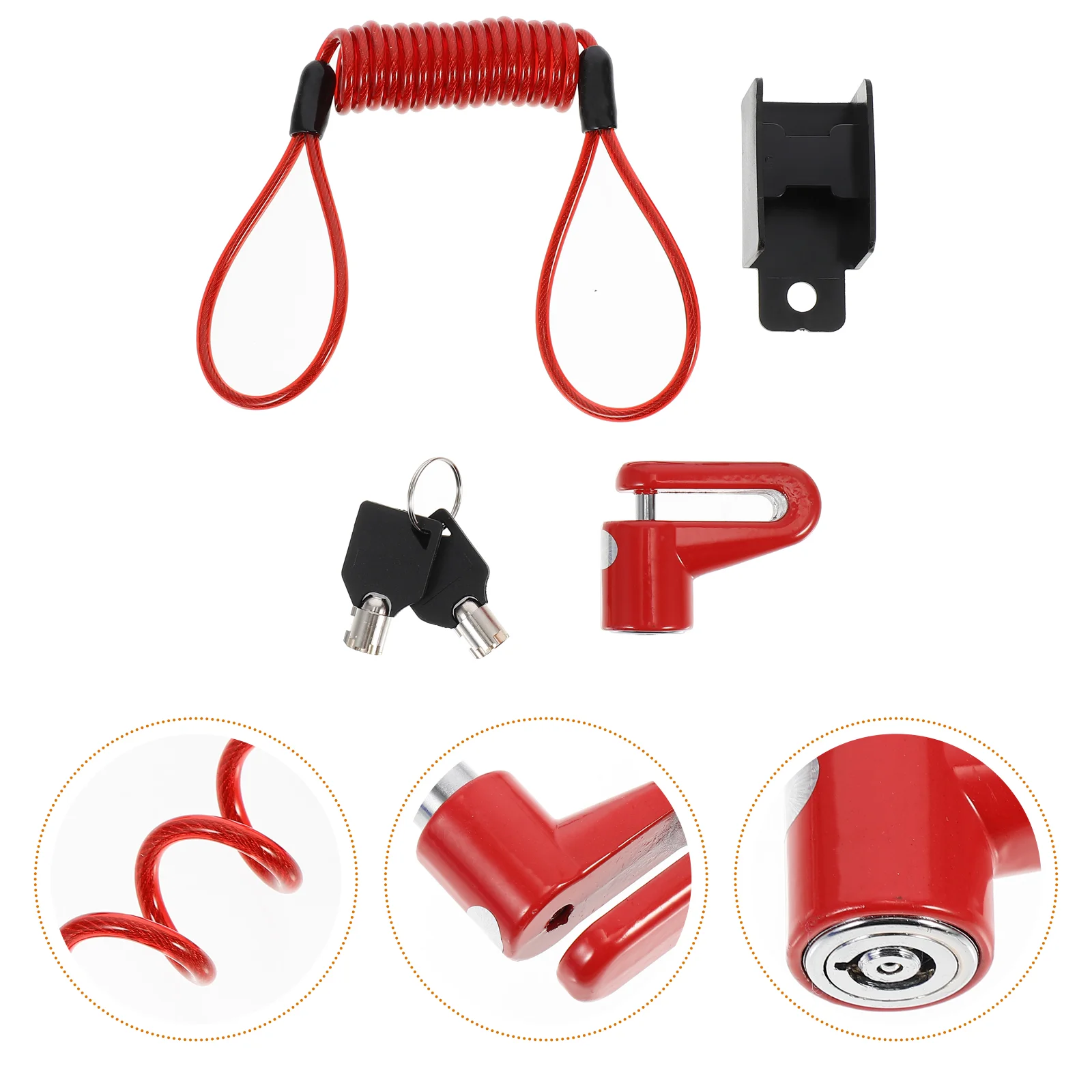 

Disc Brake Lock Waterproof Padlock Multicolor Motorcycle Bike Wheel Pvc Scooter