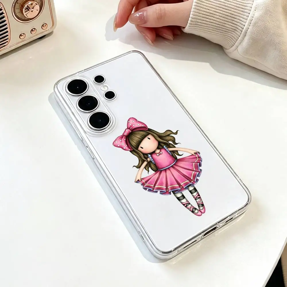 Фото Милый прозрачный чехол S-Santoro G-Gorjuss для телефонов Samsung S25, S24, S21, S22, S23, S30, Ultra, S20, Plus, Fe №5