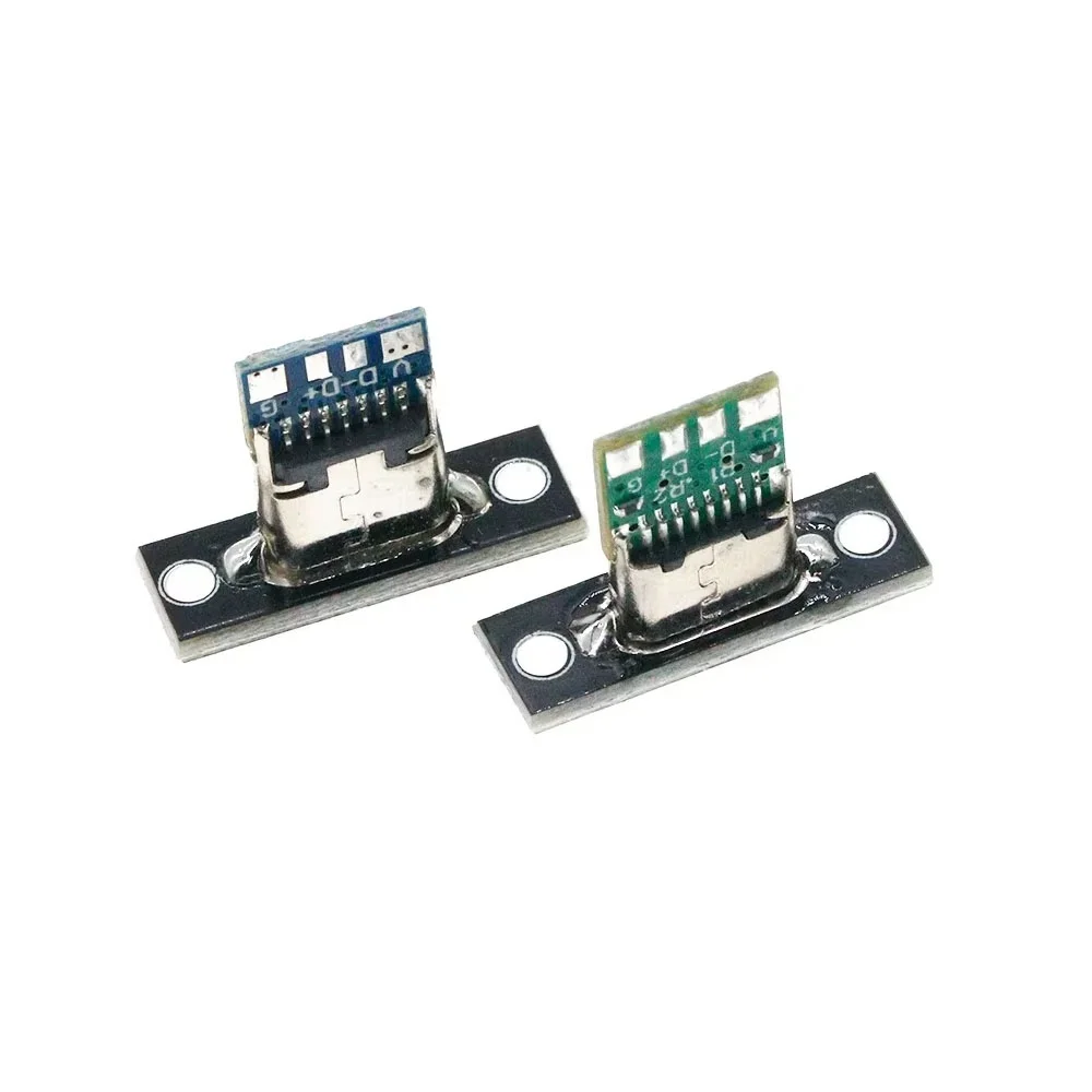 Фото 10 шт. USB 3.1 Type-C разъемы с крепежной пластиной, USB Type-C гнезда 3.1 Type-C 2-контактные 4-контактные, гнездовые разъемы для зарядки №3