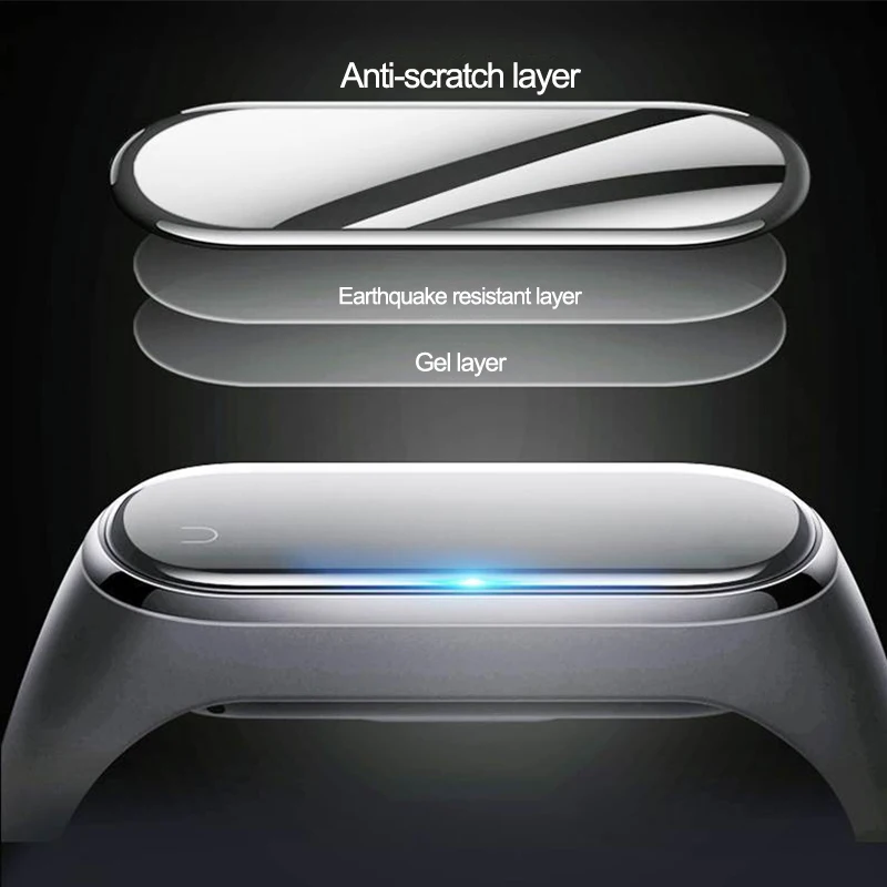 9D Full Protective Film for Xiaomi MI Band 7 6 Strap Smartwatch Accessories Tempered Glass Screen Protectors for xiaomi band 5 4