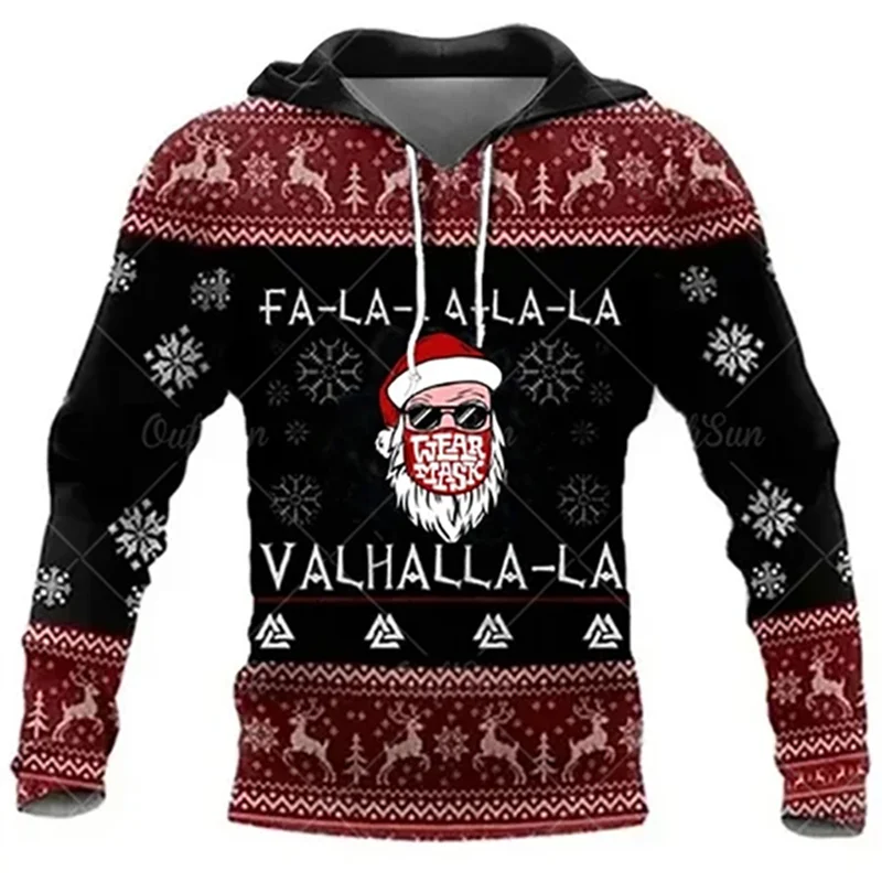 

Hot Selling Autumn Christmas Atmosphere 3D Digital Printing Hoodie Fashion Personalized Trend Men's Top Comfort Daily sweatshirt