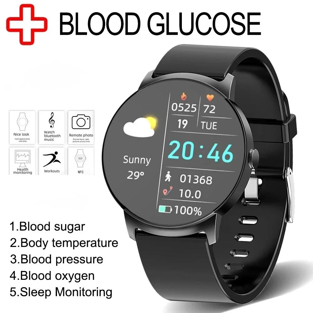 

Новинка 2023, умные часы с функцией измерения уровня глюкозы в крови, мужские Смарт-часы с функцией измерения кровяного давления, кислорода, температуры тела, пульса, фитнес-тревоги, женские Смарт-часы