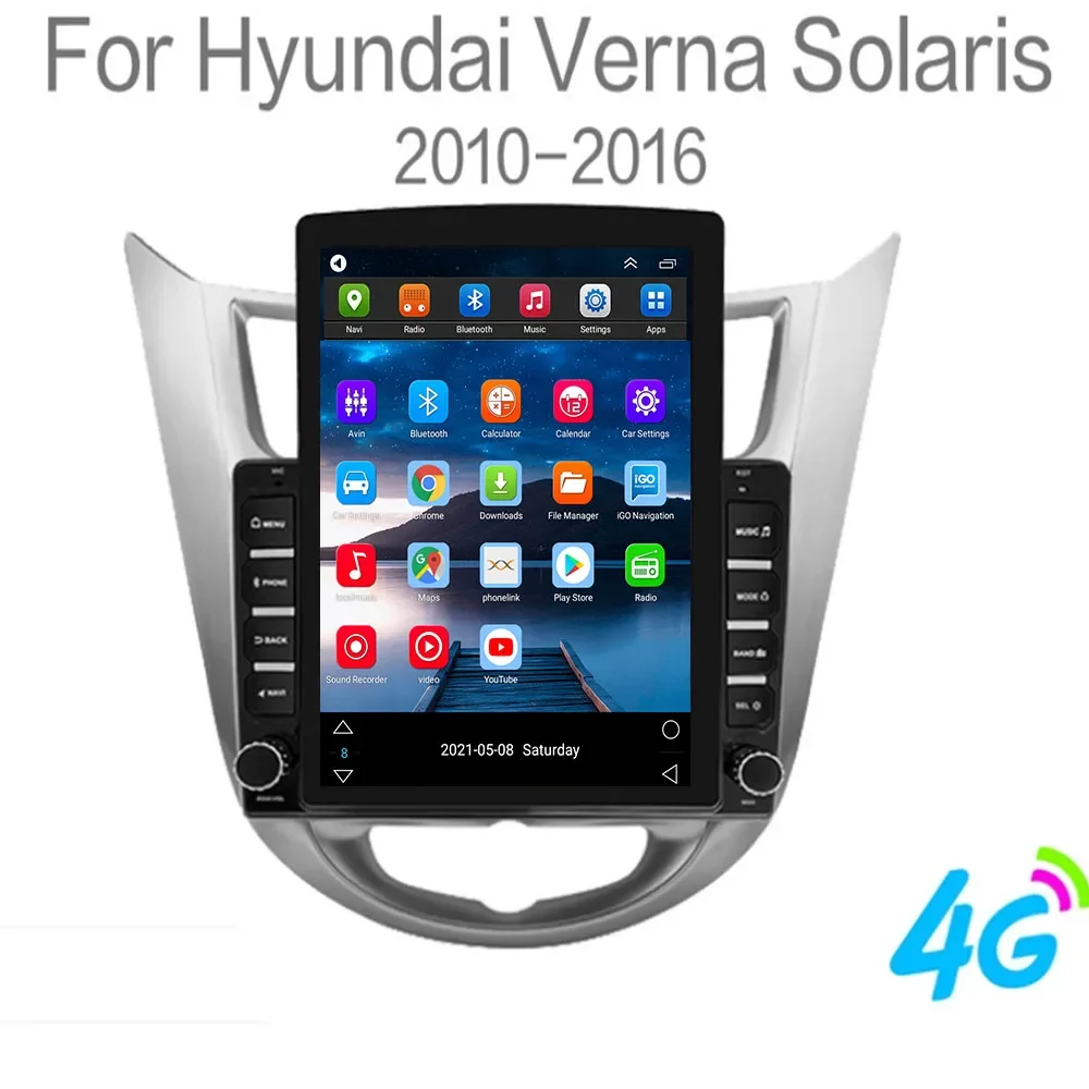 Автомагнитола для Hyundai Solaris Accent Verna 2010-2016 2DIN Android 13