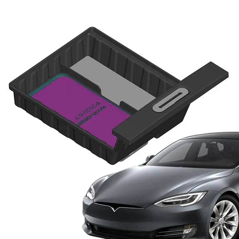 

For Tesla Model3/Y Fast Charging Mobile Phone Wireless Charger Data Cable Hub Storage Center Console Organizer Box Cup Holder