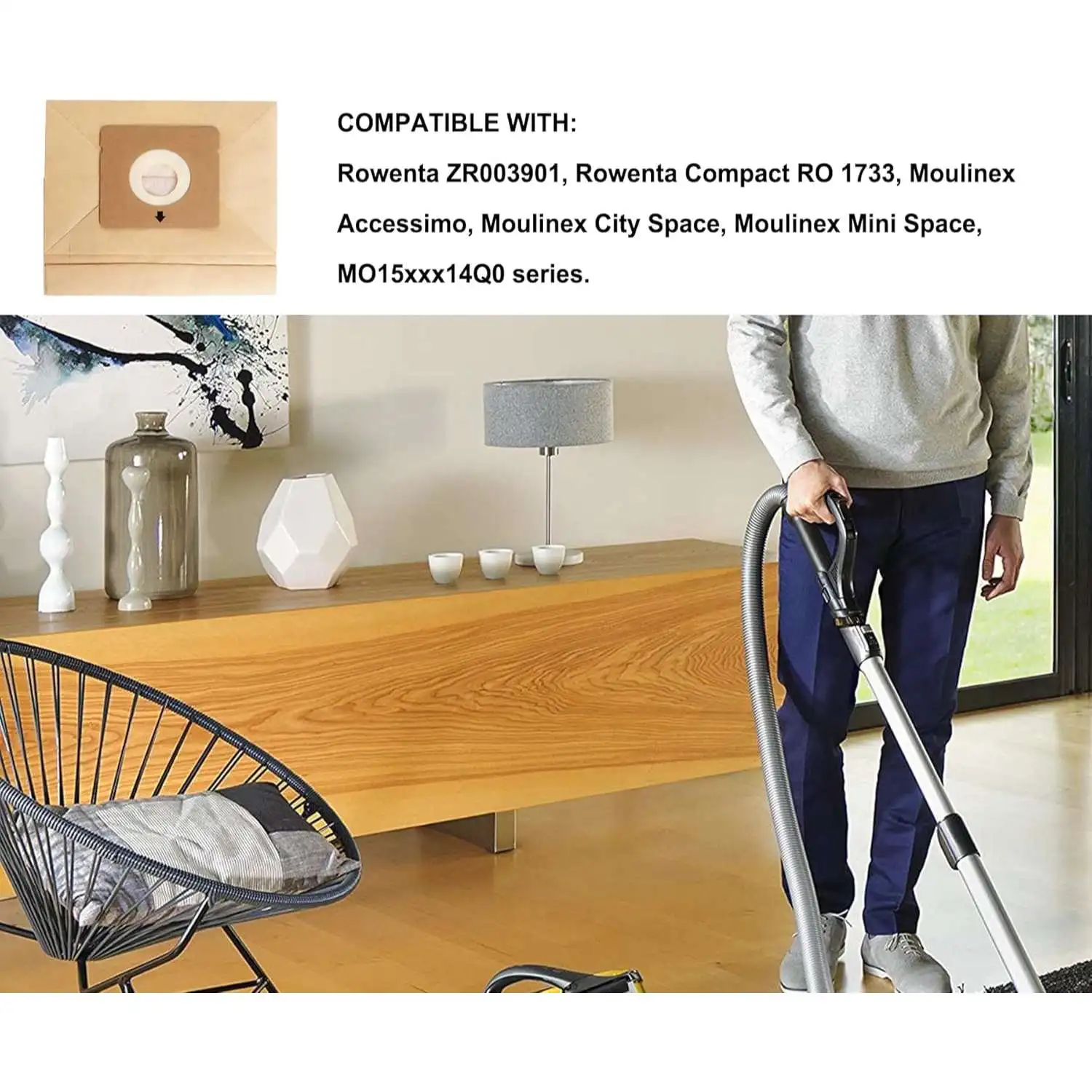 Фото Мешки для пылесоса Rowenta ZR003901, Compacteo Ergo/ Compacteo accessimo/City Space/Mini Space, Rowenta Compacteo RO 1733 №5