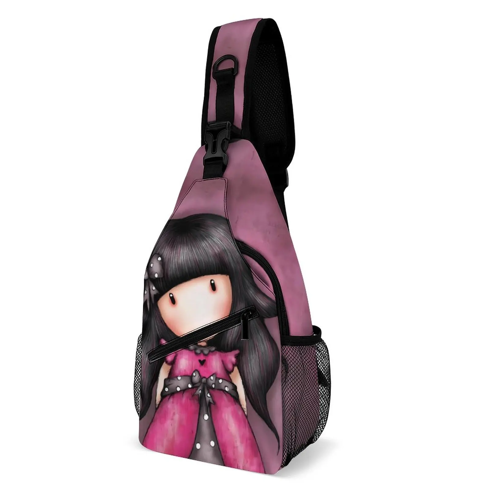

Santoro Gorjuss Shoulder Bags Cartoon Girl Casual Chest Bag Women Bicycle Daily Sling Bag Business Print Crossbody Bags