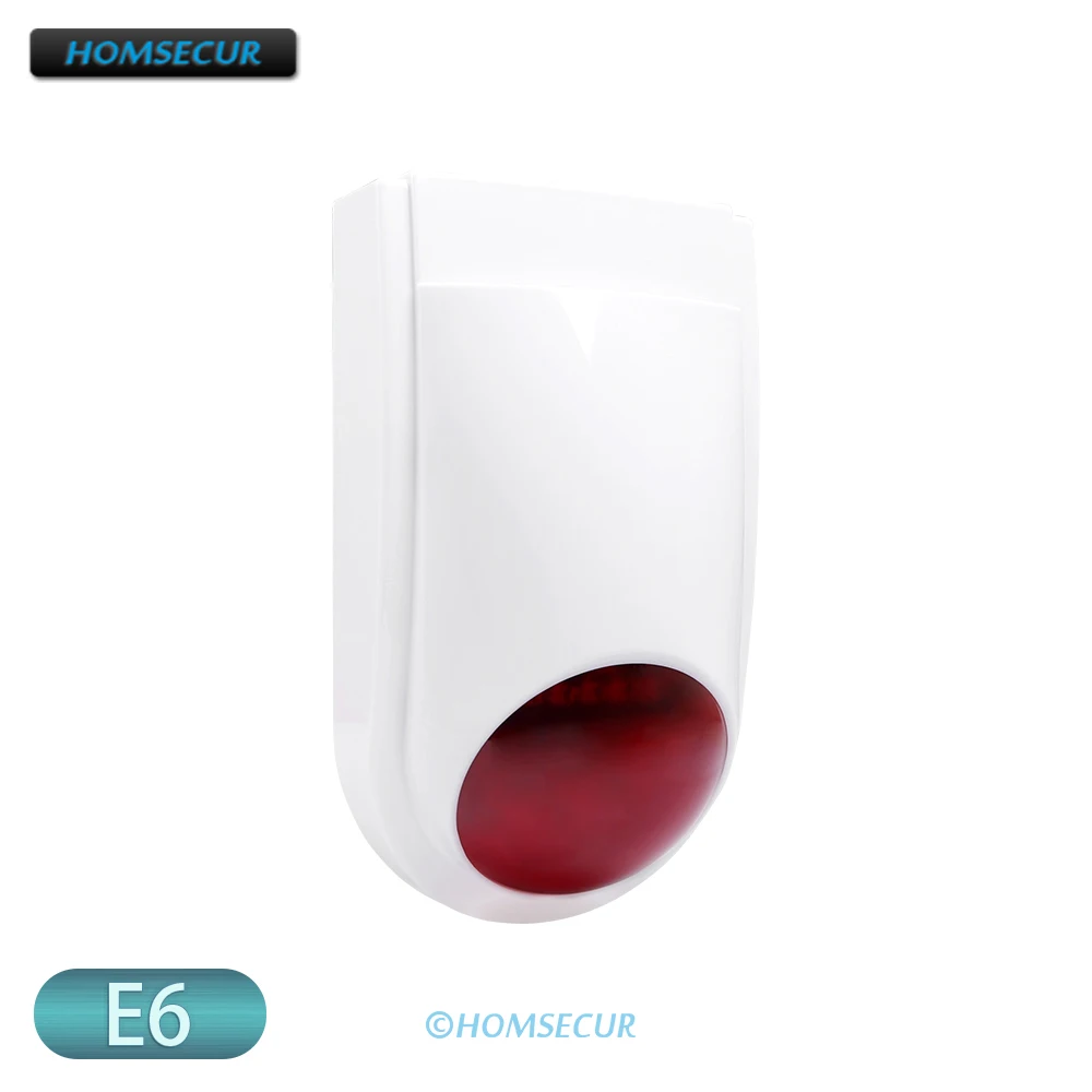 

E6 Wireless Flash Siren Outdoor&indoor Red Led Light 120dB Alarm Loudness For HOMSECUR 433Mhz 4G/3G Alarm System