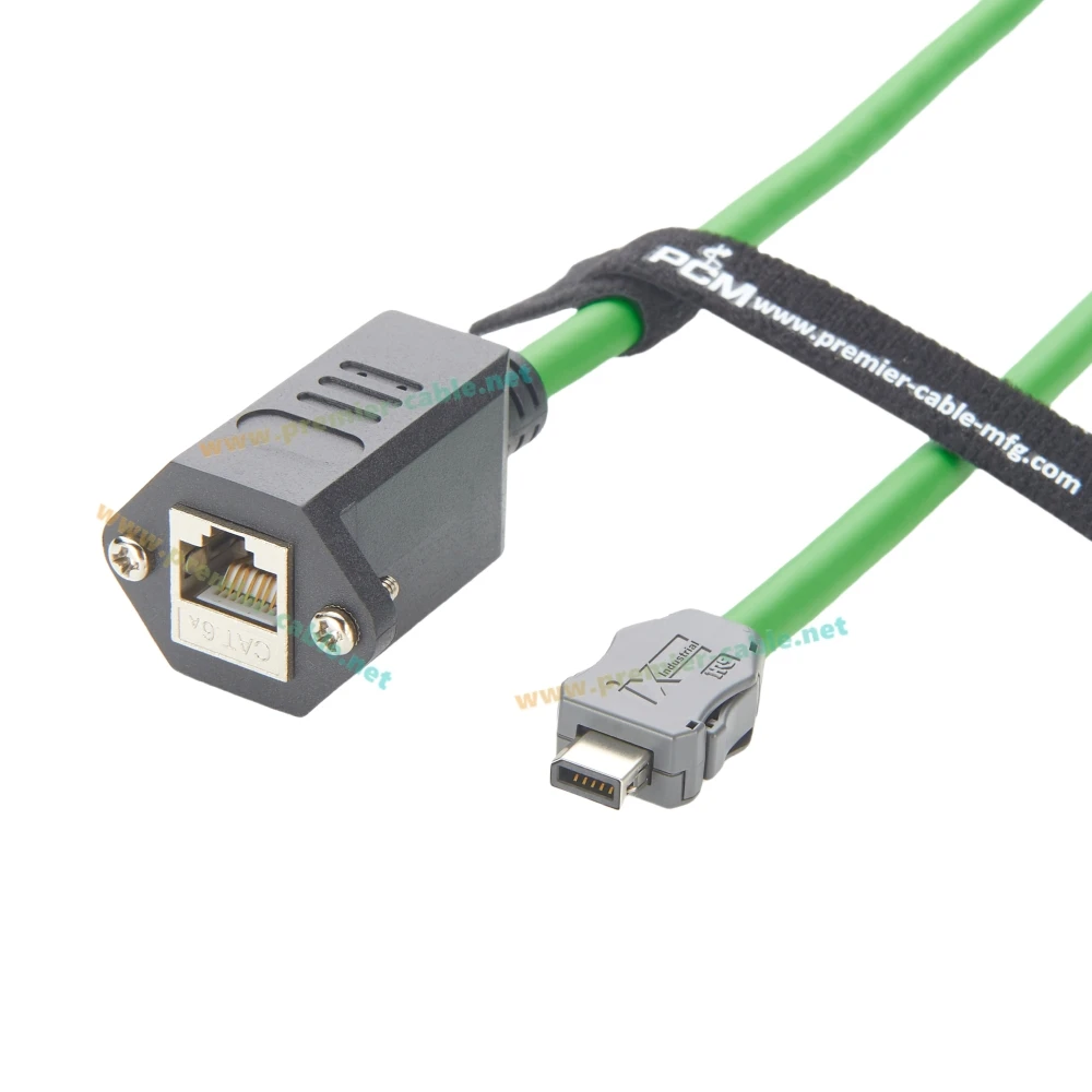 Фото IX40G-B-10S-CV(7.0) IX B-разъем на RJ45 (гнездо), кабель с винтовым креплением на панель, модульный разъем RJ45, промышленный кабель Ethernet Cat6A для камер №4