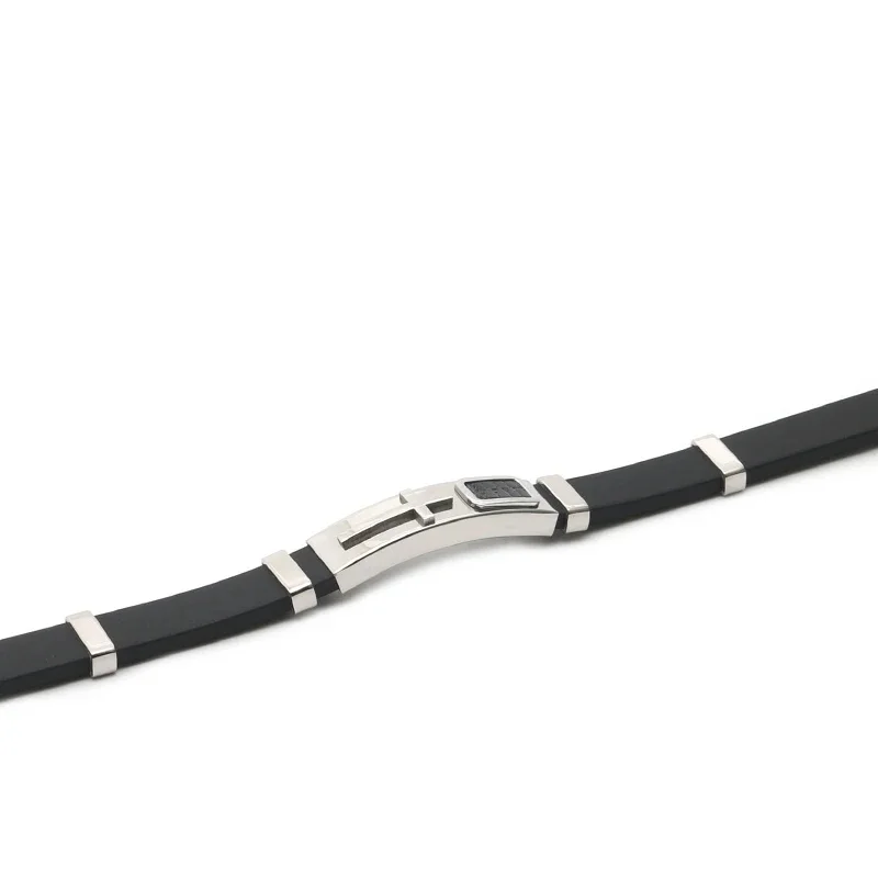 Мужской Браслет-крест Из Нержавеющей Стали С Подвеской Силиконовой Резины В