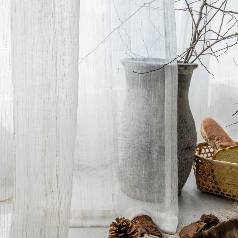 

Yvonicky полупрозрачные шторы из хлопка и льна