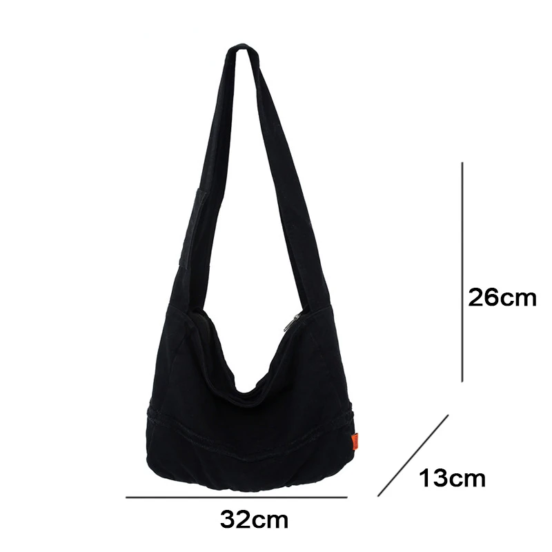 Fashion Ladies Messenger Bag Large Capacity Shopping Bag Unisex Canvas Student Shoulder Bag Solid Color Handbag Women