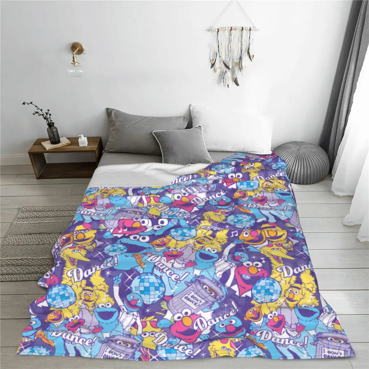 Одеяло из кораллового флиса с принтом в виде монстров