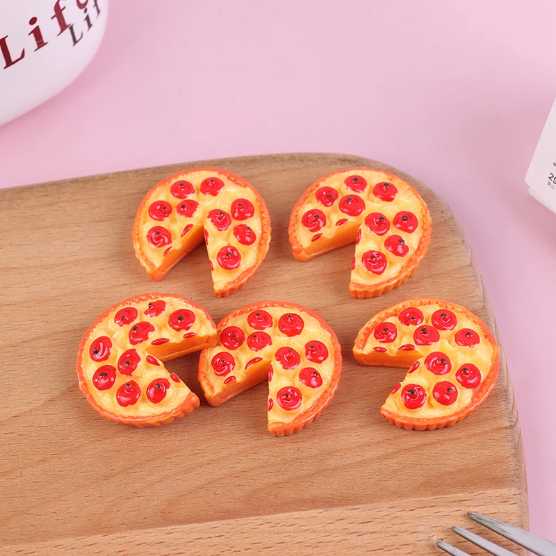 5pcs 1:12 Dollhouse Miniature Pizza Model Kitchen Food Accessories For Doll House Decor Kids Pretend Play Toys Children Gifts