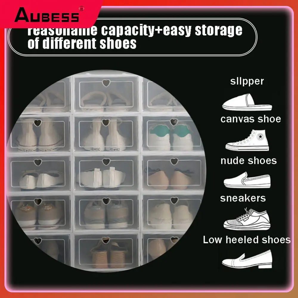 

Dustproof Transparent Shoes Case Multi-layer Superposition Shoebox Stable Bottom Shoe Collection Box Shoe Organizer Waterproof