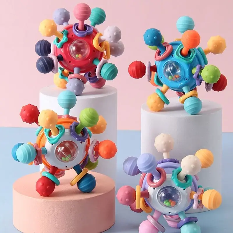 

Montessori Baby Toys 0 12 Months Activity Ball Rotating Rattle Educational Learning Sensory Teething Toys for Babies 1 2 3 Years