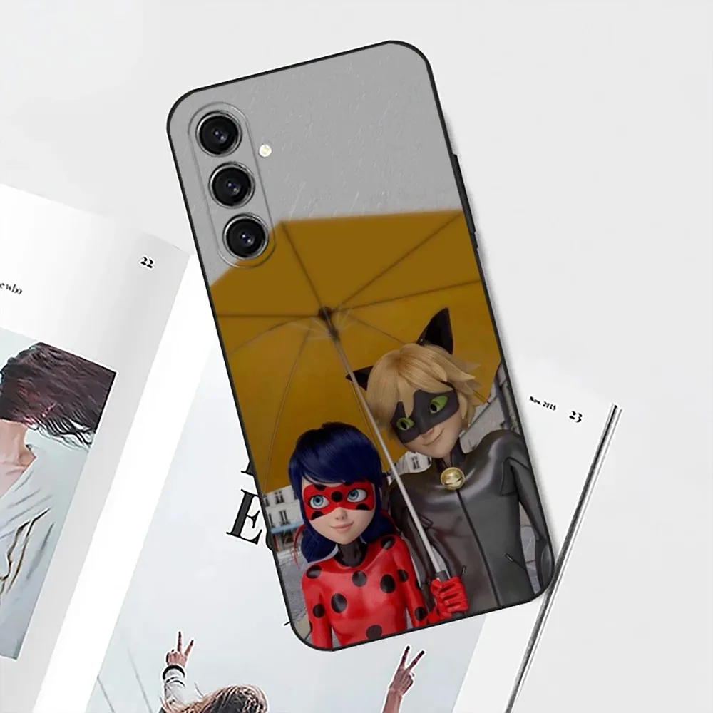 Чехол для телефона Cat Noir Samsung S25 S24 S21 S22 S23 S30 Ultra S20 Plus Fe Lite Note 10 9 5G L-LadybugES-S черный