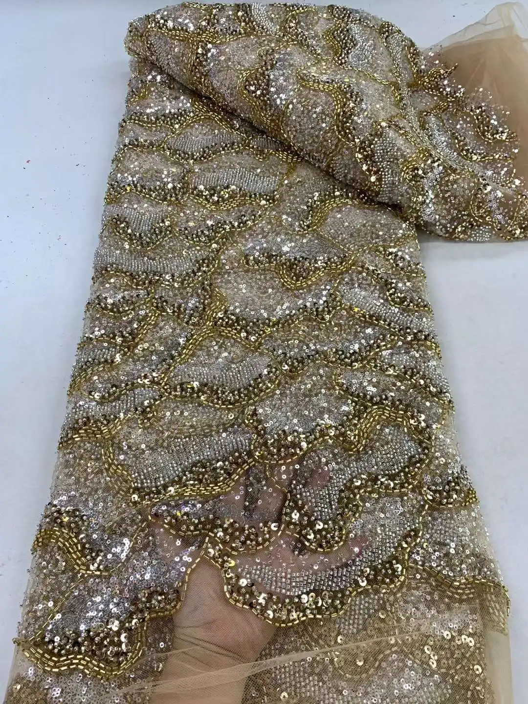 Новейшая французская 3D Тюлевая кружевная ткань 2024 Высококачественная