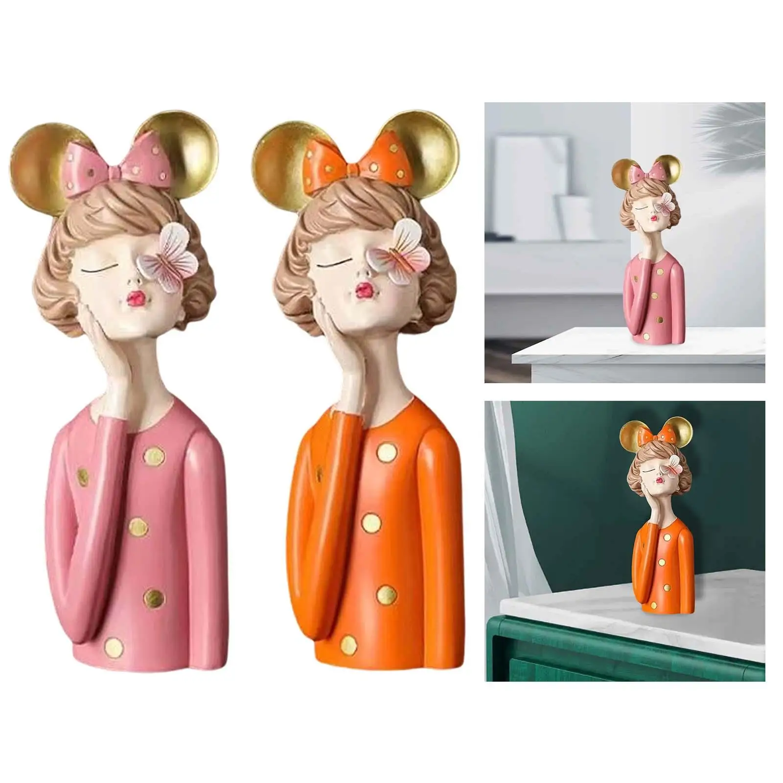 

Современные статуи из смолы для девочек, статуэтки, скульптуры, столешница, гостиная, офис