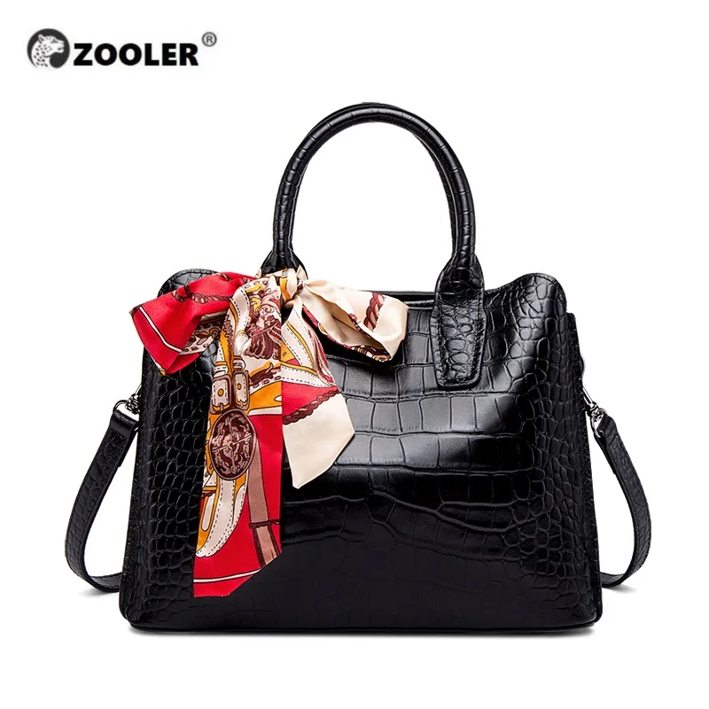 

ZOOLER Brand Luxury Genuine Leather Women Bag Large Soft Ribbon Leather Female Cow Handbags Fashion Shoulder Bags Tote SC233