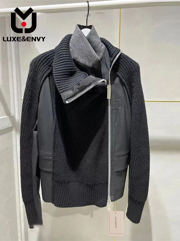 

Роскошное зимнее Новое дизайнерское трикотажное повседневное пальто Люкс & ENVY для женщин, осень 2023