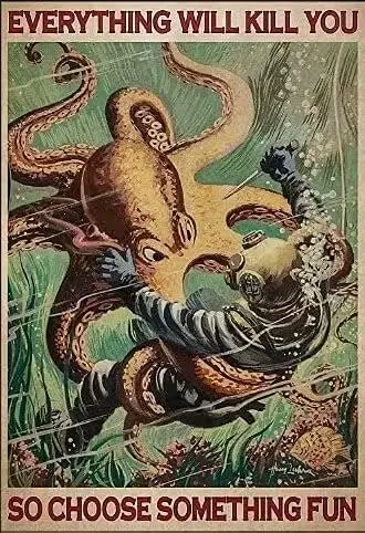 Плакат с бородой осьминога металлическая жестяная вывеска все убивают тебя так