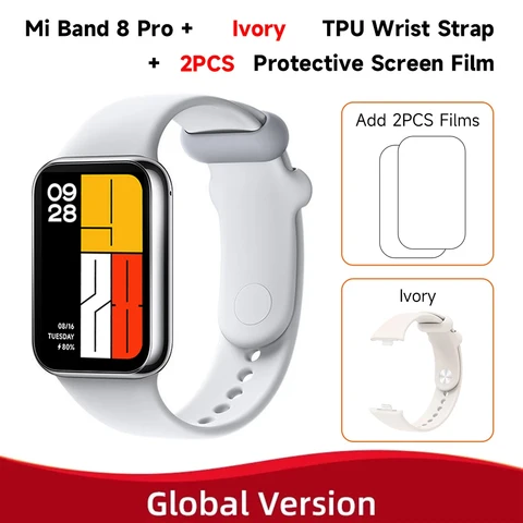 Глобальная версия Xiaomi Band 8 Pro, 1,74", 60 Гц, AMOLED, монитор сердечного ритма, кислорода в крови, Bluetooth 5,3, 289 мАч, браслет для записи активности