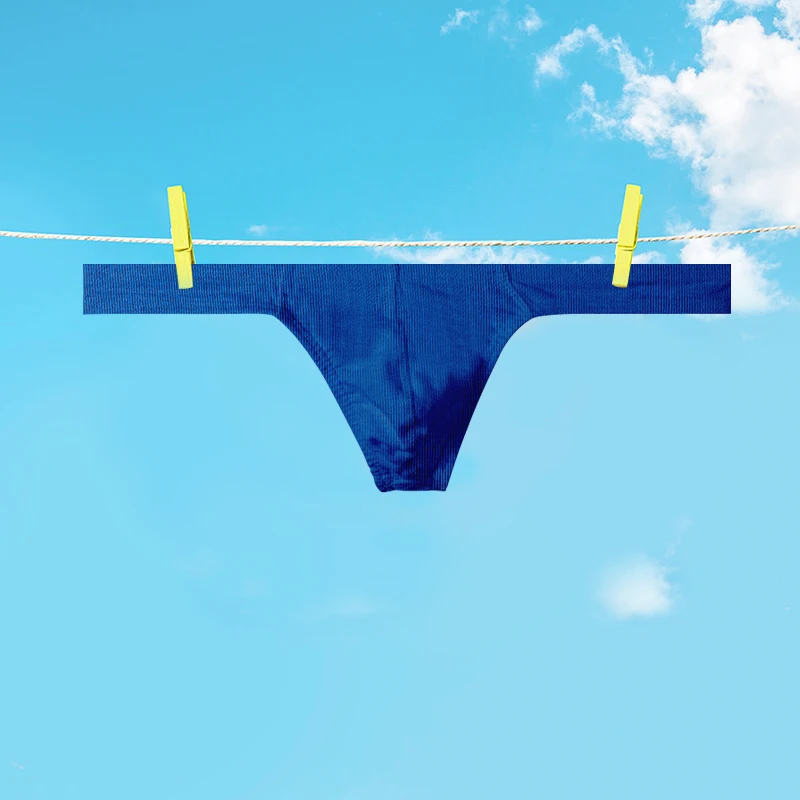 

ADANNU Male's G-strings Breathable Comfortable Hip Sexy Low-waist Crotch Single Layer Boy Underwear Cotton Ribbed Fabric Thongs