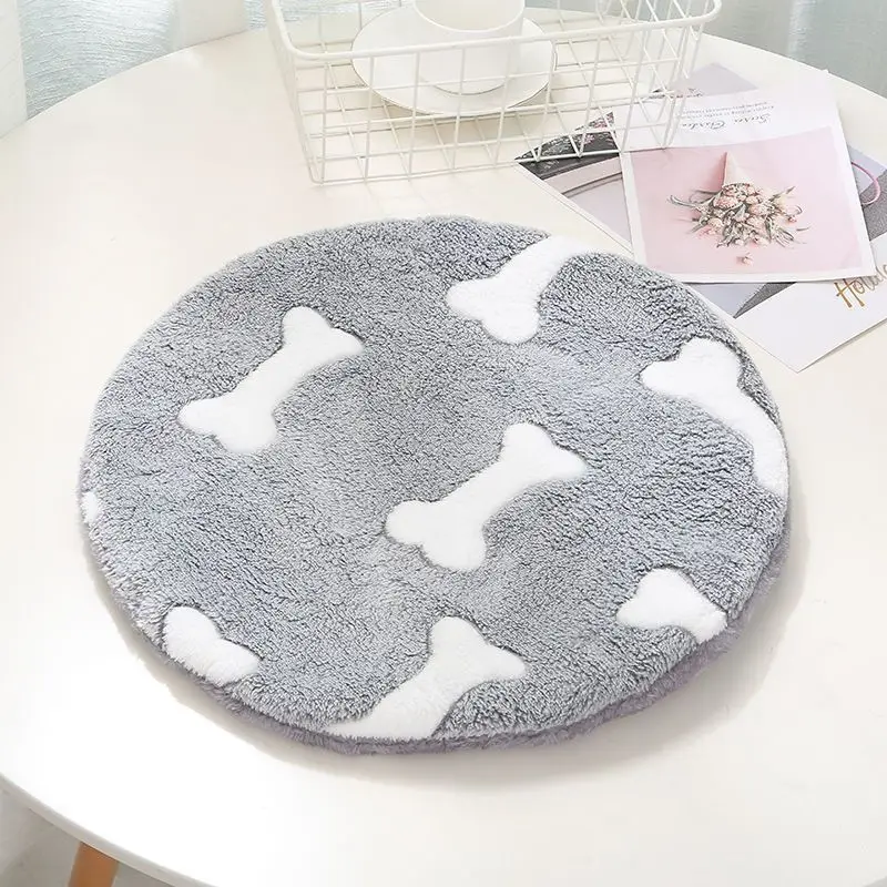 Pet Supplies Cushion Double-sided Plush Thickened Warm Round Cushion Dog Litter Cushion Cat Mattress All-season