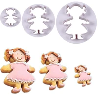 3pcs boys girls cake fondant cookie cutter mold biscuit decor kitchen bakeware baking tools set pastry and bakery accessories