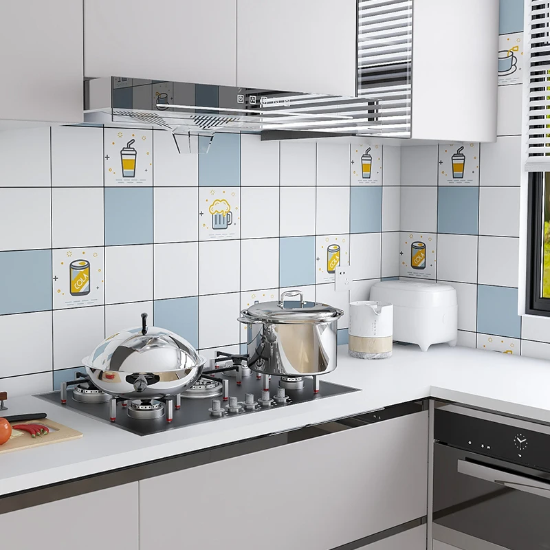 

Cartoon tin foil oil-proof sticker kitchen high temperature resistant stove waterproof moisture-proof tile cabinet wall sticker
