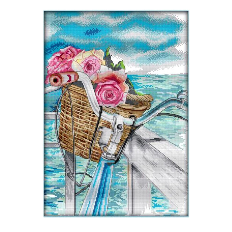 

Наборы для вышивки крестиком 14CT напечатанная ткань для вышивки наборы для вышивки легкие узоры для романтики на море