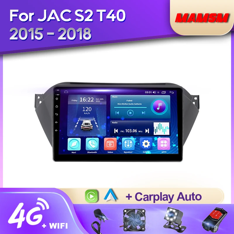 Автомобильный радиоприемник MAMSM Android 12 2K для JAC S2 T40 2015 2016- 2018 видео мультимедийный