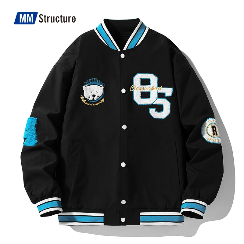

Бейсбольная куртка в стиле хип-хоп, куртка-бомбер с большими буквами и вышивкой в стиле пэчворк, Корейская уличная одежда для колледжа