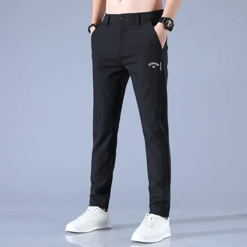 

Мужские летние шелковые повседневные брюки Golf Callaway 2023, эластичные тонкие быстросохнущие Молодежные спортивные дышащие брюки с прямыми штанинами