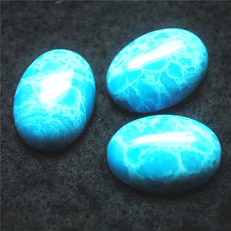 

5PCS New Blue Jasper Cabochons Oval Shape 18X25MM Synthetic Material For Fashion Jewelry Designs Free Shippings Fancy Beads US $