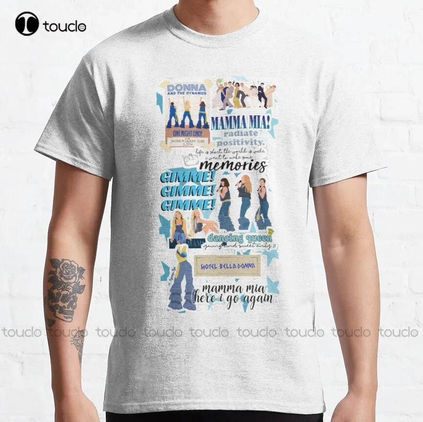 

Mm Mamma Mia! Poster Classic T-Shirt Amanda Seyfried Fishing Shirt Cotton Outdoor Simple Vintag Casual Tee Shirts Custom Gift