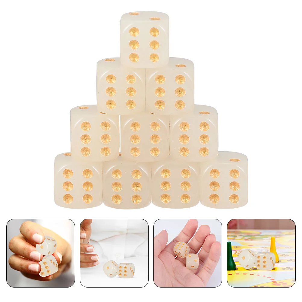 

12pcs Delicate Novelty Luminous Dice Small Dices Dice Props for Board Game Party