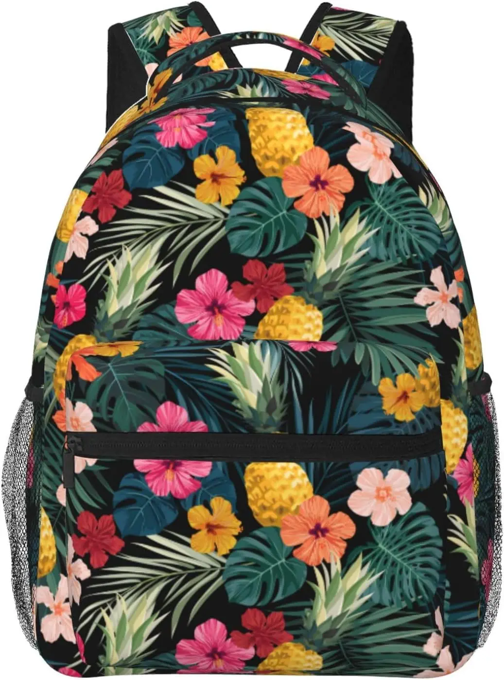 Exotic Palm Leaf Hibiscus Flowers Pineapple Lightweight Laptop Backpack for Women Men College Bookbag Casual Daypack Travel Bag