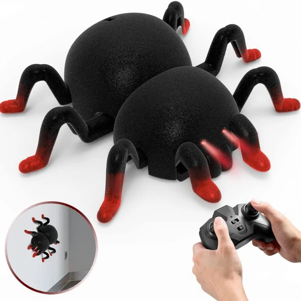 

Remote Control Spider Wall Climbing Simulation Spider Remote Control Scary Creepy Soft Plush Spider Infrared RC Toy Fidget Toys