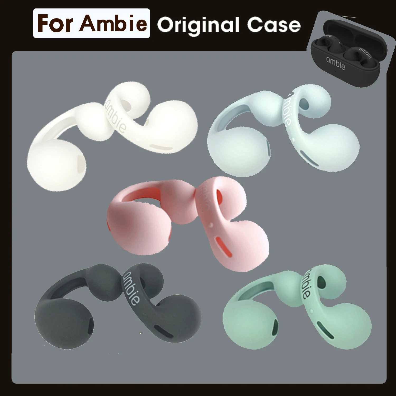 

1 Pair Case for Ambie Sound Earcuffs AM-TW01 1:1 Case Bluetooth Earphones Replacement Earmuffs Protect Silicone Cover Case