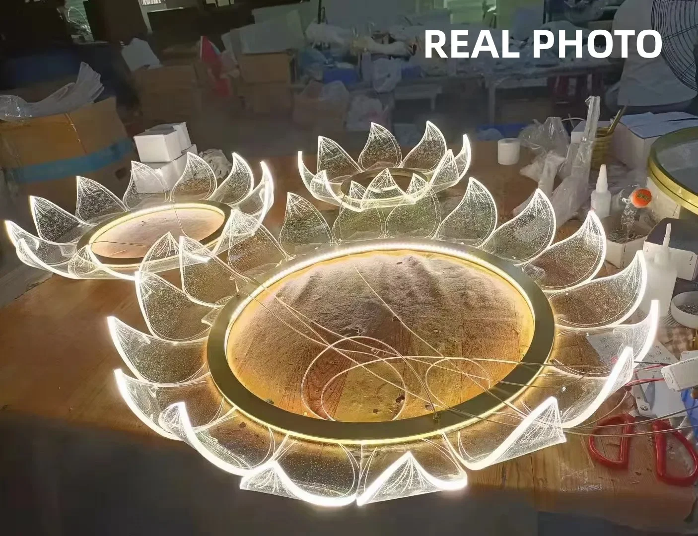 Современные акриловые светодиодные люстры с лотосом потолочные светильники