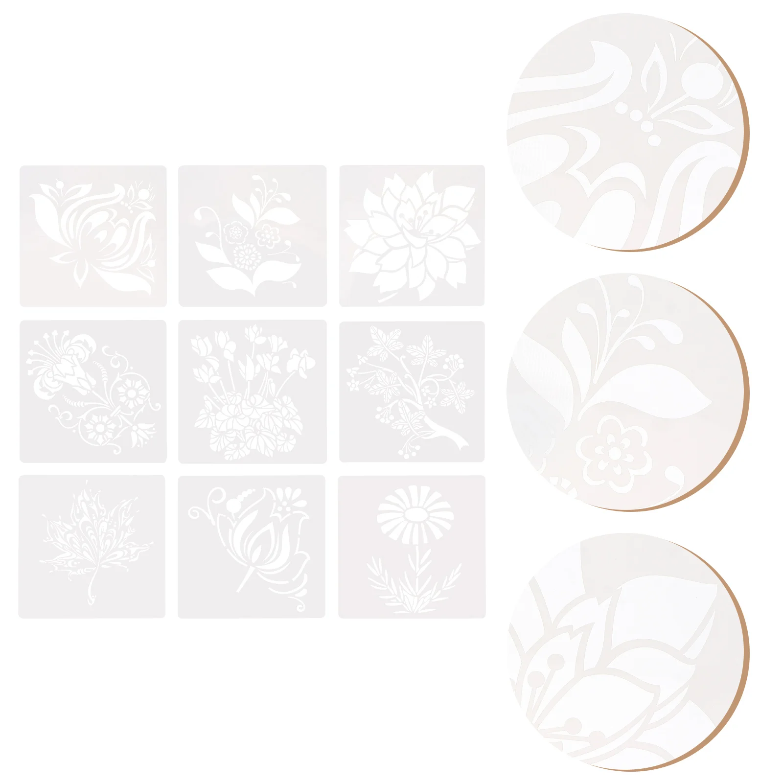 

Sheets Exquisite Hollow Chic Painting Templates Drawing Stencils Flower Stencils