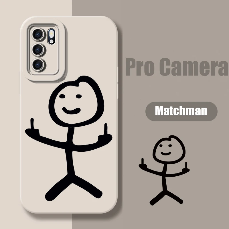 Cartoon Matchman Phone Case For Samsung Galaxy A34 A54 A13 A33 A53 A32 A52 S23 S22 Ultra Plus S21 FE Note 20 Soft Silicone Cover