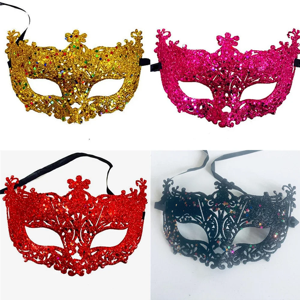 Купи Glitter Hollow Out Half Face Mask Sexy Ladies Masquerade Ball Mask Party Dance Cosplay Costume Masquerade Mask за 38 рублей в магазине AliExpress