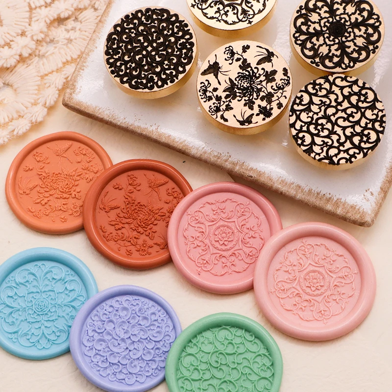 

Embossed Three-dimensional Fire Lacquer Stamp Laser Craft Shaped Frosted Multi-layer Handbook Decorations Brass Stamp Head