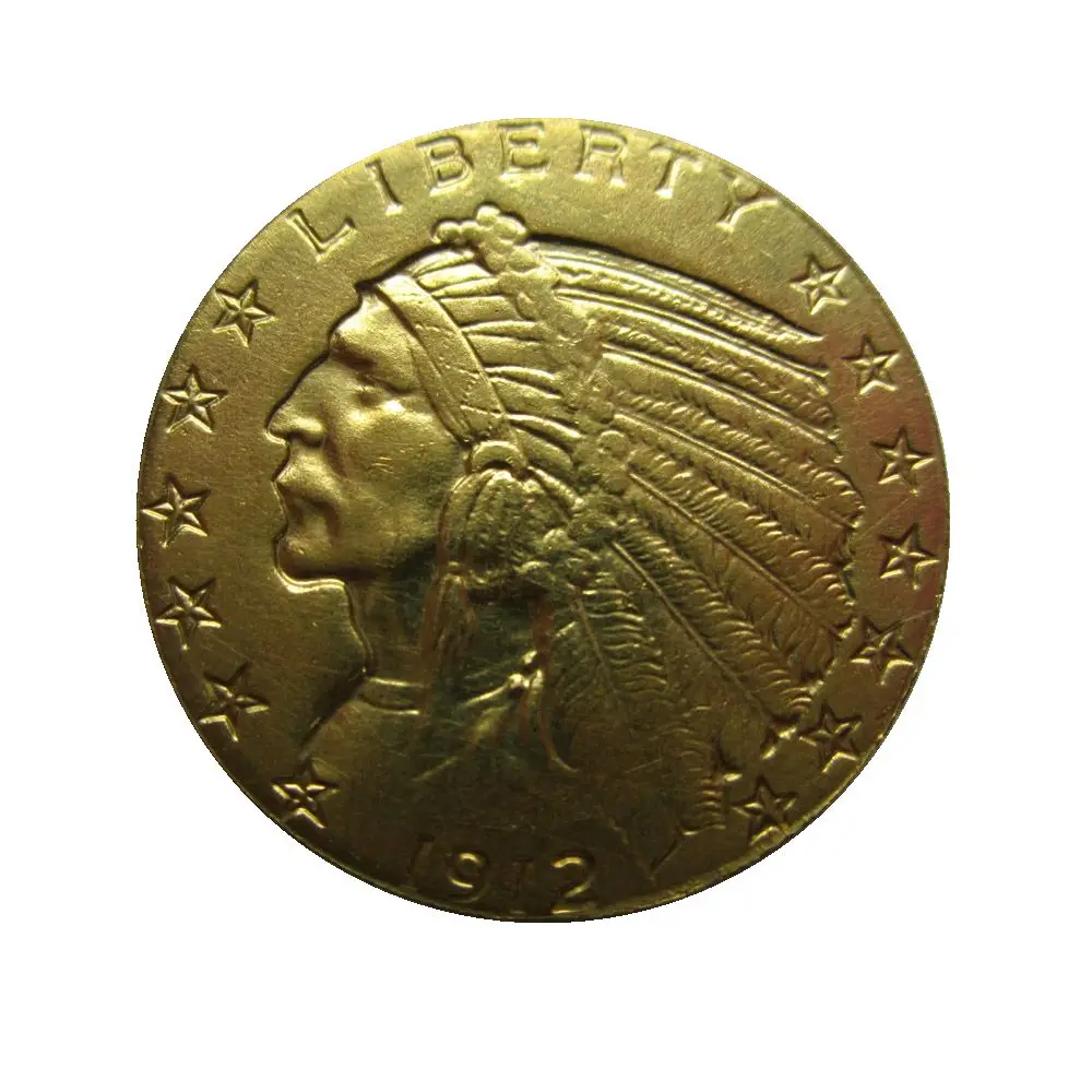 

1912 P/S $5 позолоченная индийская половина фотокопия