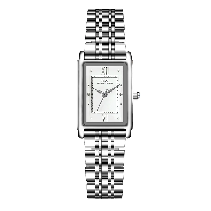 Enlarge Luxury Brand Women Rectangular Watch Original Waterproof Elegant Ladies Wristwatch Quartz Steel Small Hand Clock Girlfriend Gift