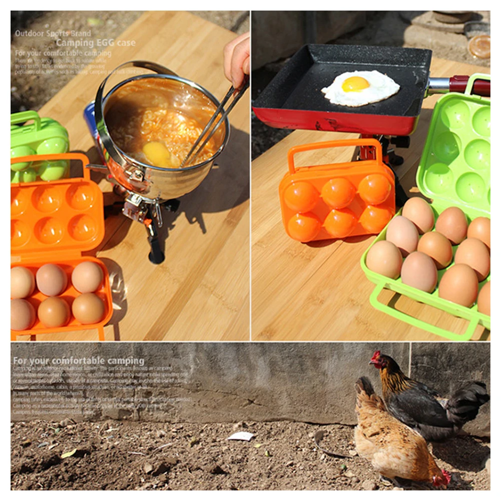 

Random Color Eggs Holder With Handle Multiple Grid Egg Container For Hiking